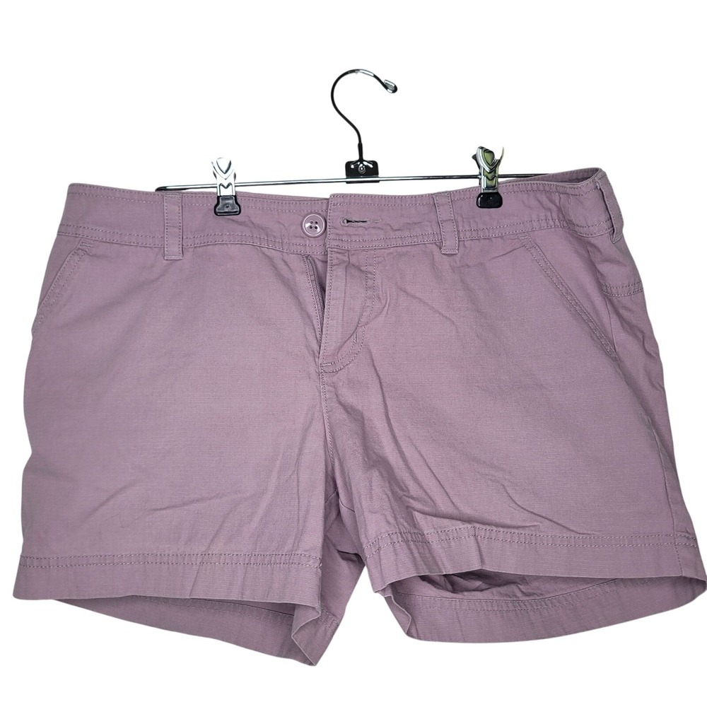 Columbia Shorts Women's 10 Purple Flat Front 4" Outdoor Hiking Fishing Active